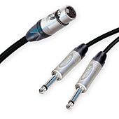 Neutrik Female XLR Split to 2 Dual Mono Jack Cable. Splitter Duplicator Lead